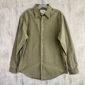 Vintage Armani Exchange Shirt Mens Small Long Sleeve Button Down Relaxed Canvas
